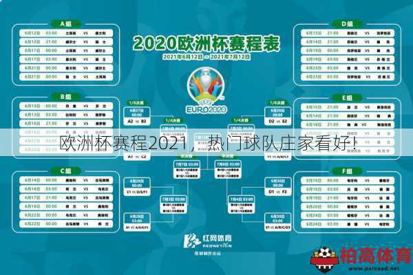 欧洲杯赛程2021，热门球队庄家看好！