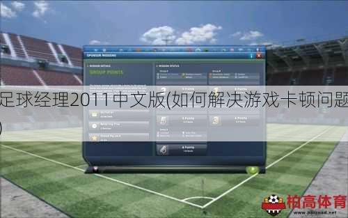 足球经理2011中文版(如何解决游戏卡顿问题)